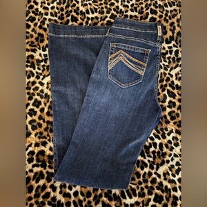 Ariat R.E.A.L Denim Dark Wash Mid-Rise Flare Jeans size 28R